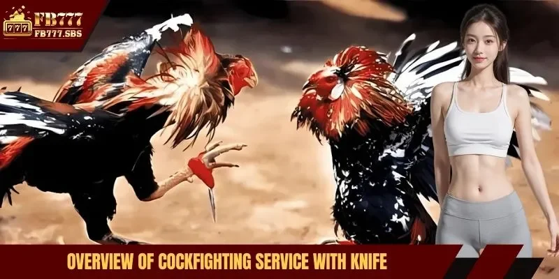 Overview of cockfighting service with knife