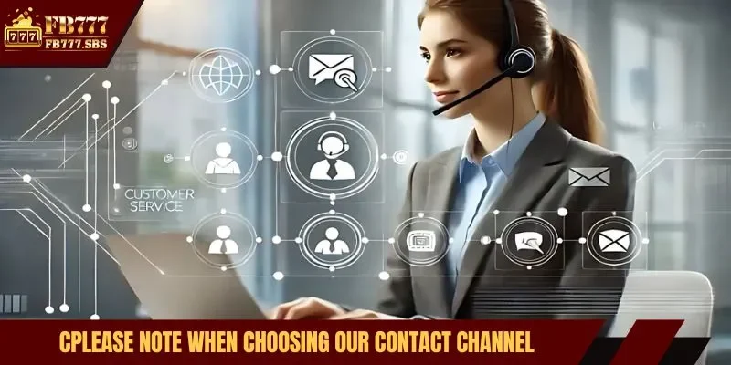 CPlease note when choosing our contact channel